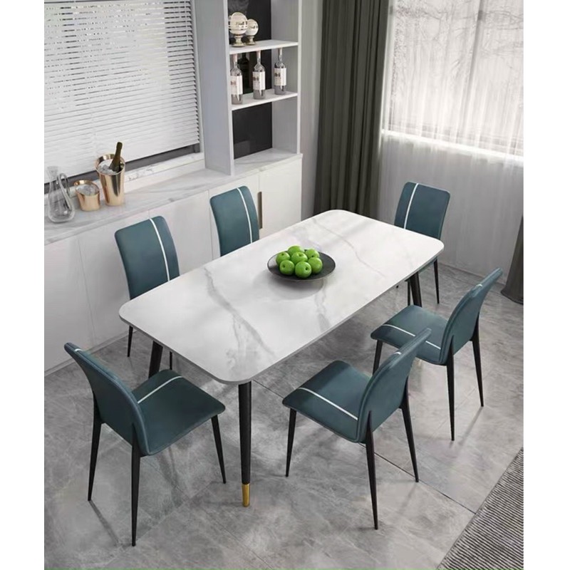 Bộ bàn ăn đẹp, hiện đại ( 1 bàn mặt đá 1,2m và 4 ghế)