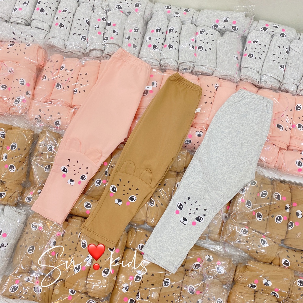 [SALE] Quần legging mặt thú chất cotton 4 màu cực đẹp cho bé (V508)