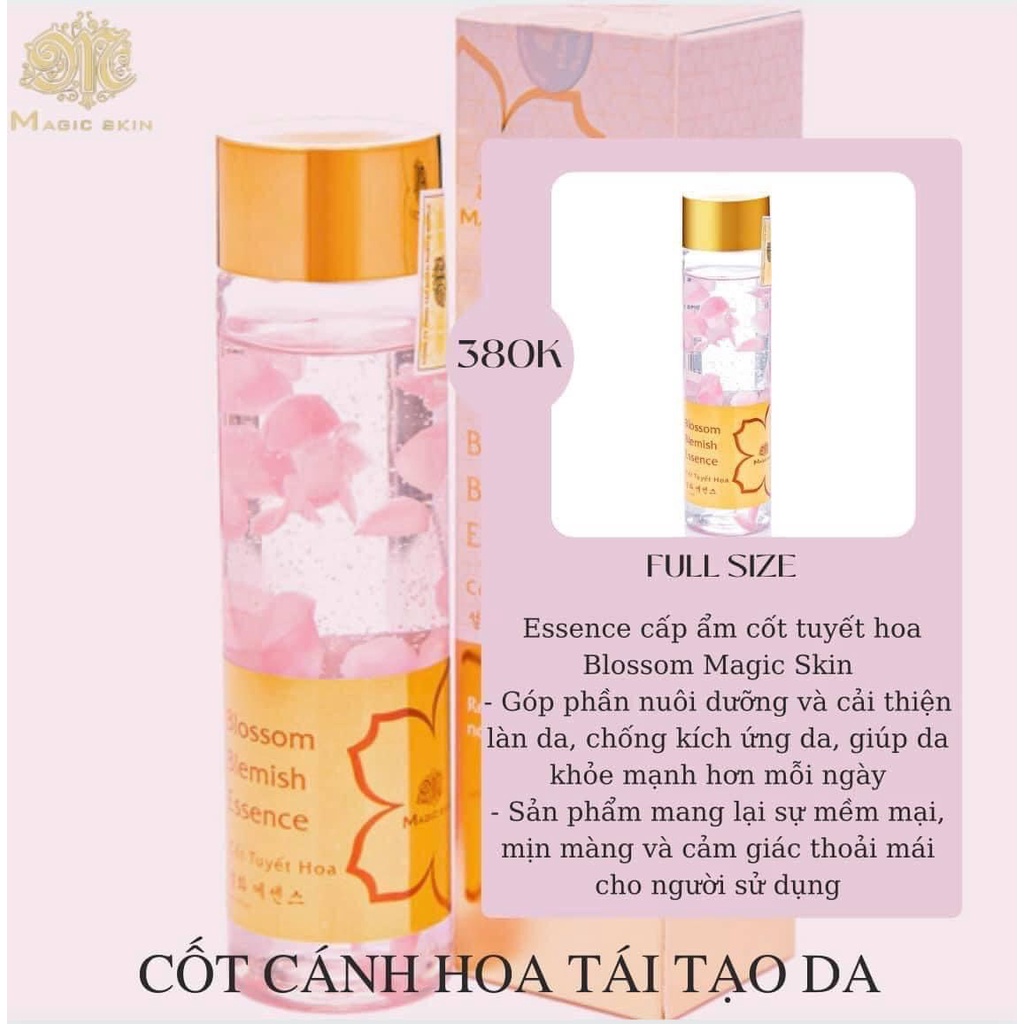 Toner Cốt Tuyết Hoa Blossom Blemish Essence Magic Skin Giúp Da Trắng Sáng, Mịn Màng, Giảm Các Đốm Nâu Cho Da Sáng Mịn
