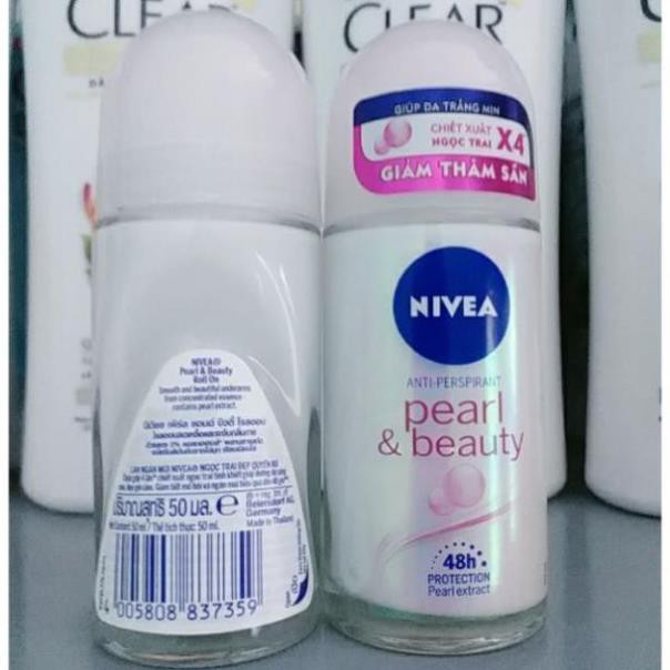 (Mẫu mới)Lăn ngăn mùi Nivea Pearl And Beauty - Ngọc trai sáng mịn 50ml