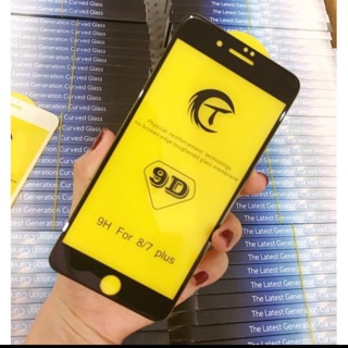 Kính cường lực 9D full màn cho iphon7 plus /8 plus tặng keo chống hở mép