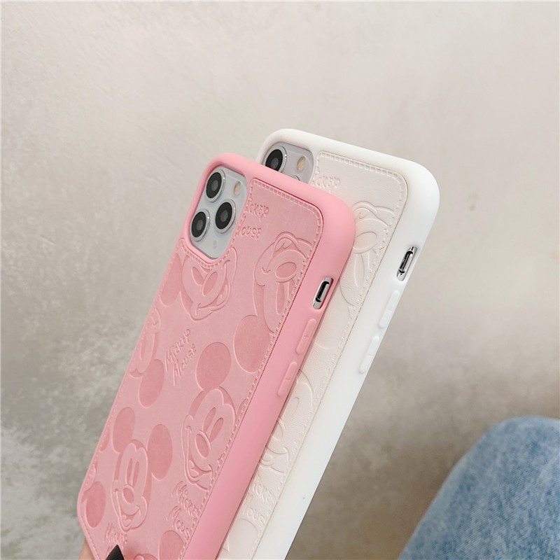 Ốp Điện Thoại Bằng Da Mềm Chống Rơi In Hình Chuột Mickey Cho Iphone 11 Pro Max X Xs / Xr / 8 Plus / 7p | BigBuy360 - bigbuy360.vn