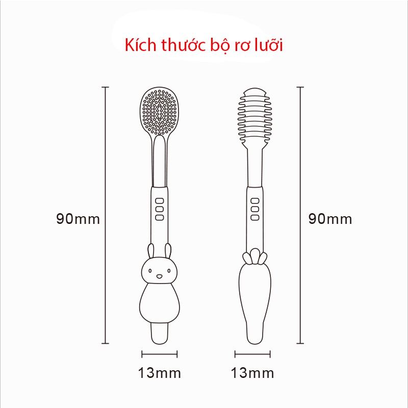 Set rơ lưỡi và bàn chải đánh răng silicon cho bé từ 0 - 18 tháng _ PK87