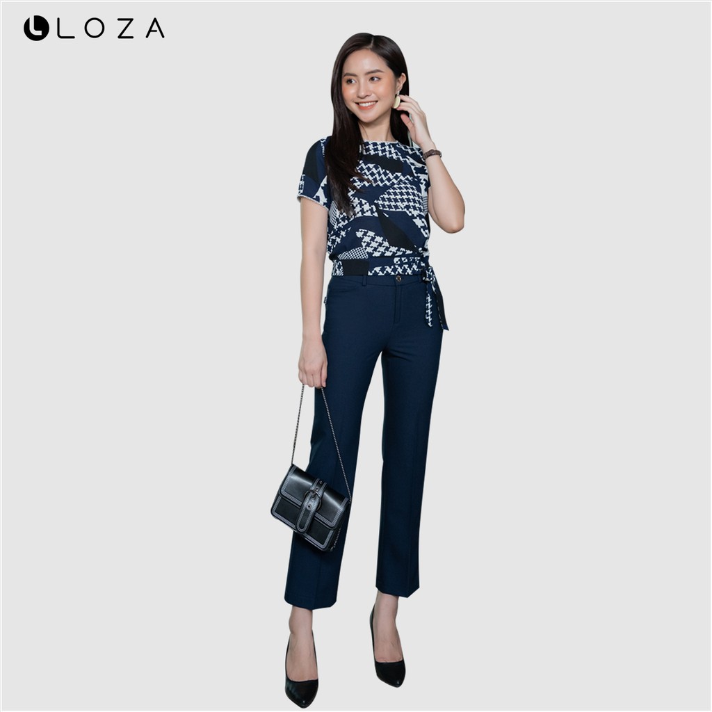 Quần âu nữ LOZA màu tím than dáng ôm vảy - LQ3090
