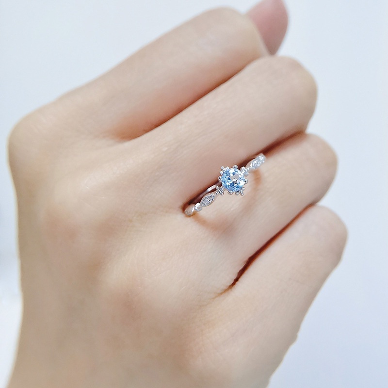 Nhẫn Bạc 925 Đính Đá Sapphire Thời Trang Cho Nữ