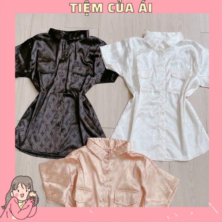 🌱ÁO SƠ MI GẤM HOẠ TIẾT TAY NGẮN, ĐƠN GIẢN ĐI HỌC, CÔNG SỞ🌱