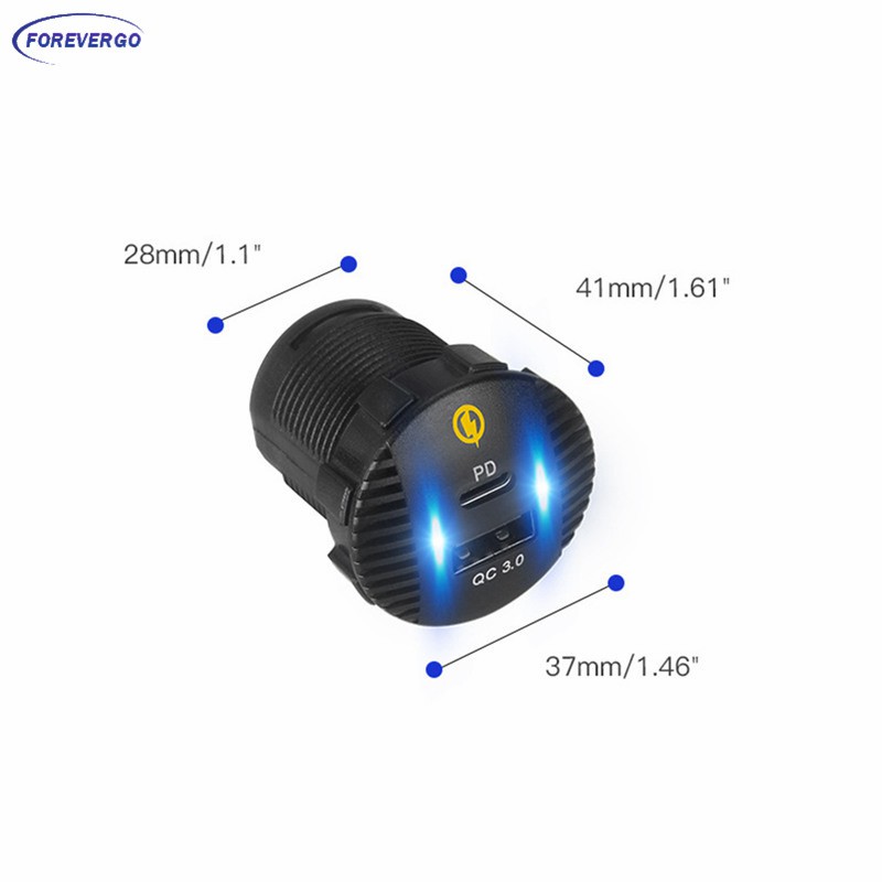 Cốc Sạc Nhanh 36w Qc3.0 Cho Xe Ô Tô