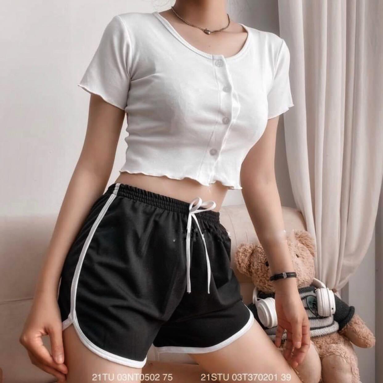 Quần Đùi Thể Thao Nữ - Chất Cotton Mềm Mại, Co Giãn Siêu Tốt