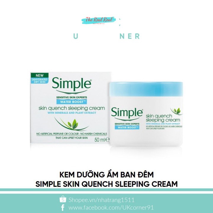 [Mã giảm giá] Kem dưỡng ẩm ban đêm Simple Skin Quench Sleeping Cream
