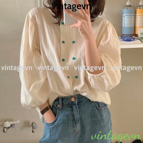 {vintagevn} áo babydoll tiểu thư Ulzzang A258 cổ ren quảng châu Thời trang Xmin huongmitxu | BigBuy360 - bigbuy360.vn