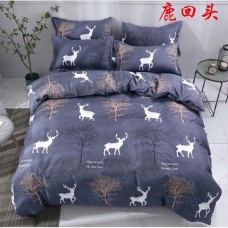 Vỏ chăn lồng được ruột 1m9x2m1 mẫu tuần lộc xanh