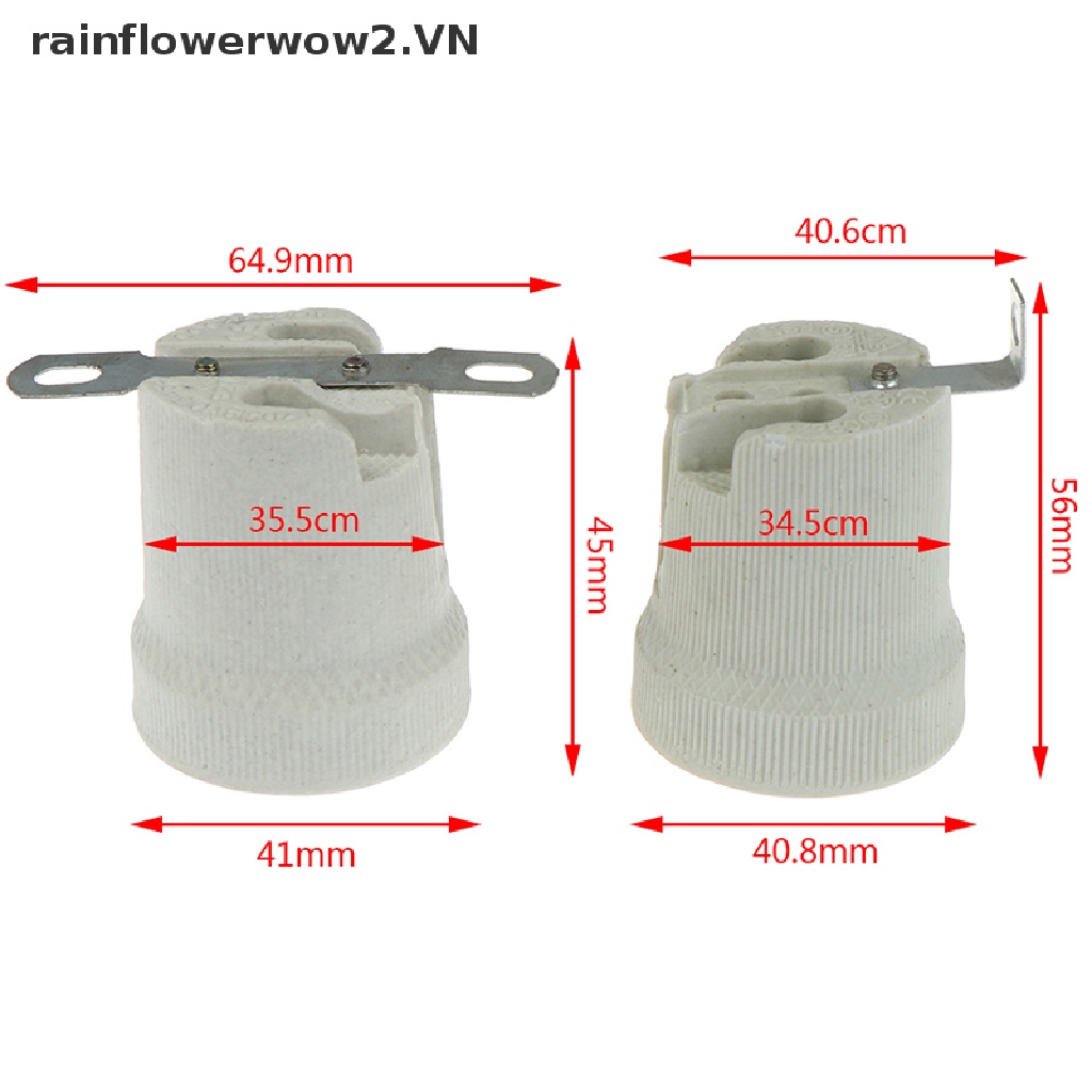 Chuôi Bóng Đèn E27 Bằng Sứ Chịu Nhiệt Độ Cao Kèm Giá Đỡ Tiện Dụng