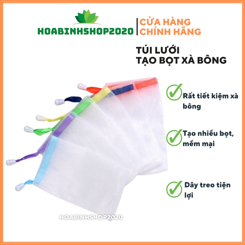 TÚI LƯỚI TẠO BỌT XÀ PHÒNG XÀ BÔNG 2 LỚP
