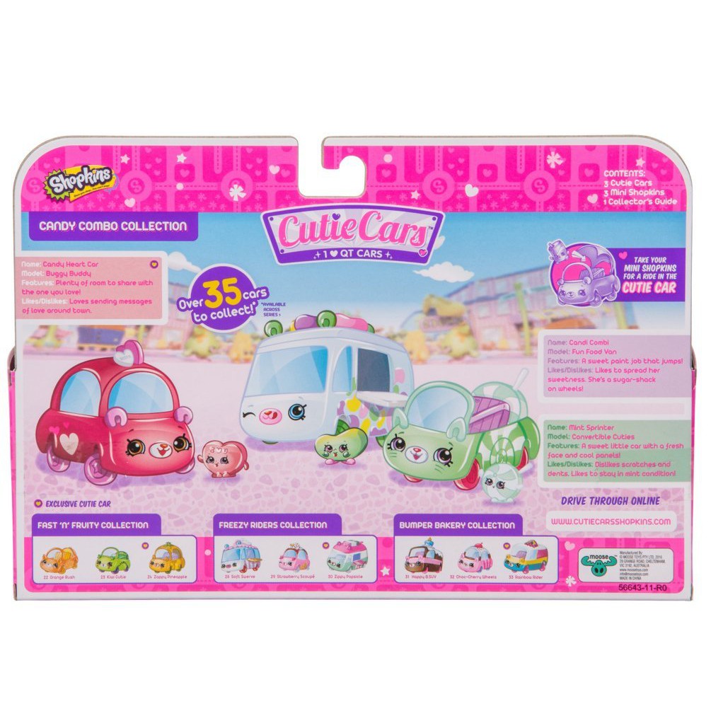 Bộ đồ chơi 3 xe Shopkins Cutie Car Spk Season 1 Candy Combo 3 Pack (Mỹ)