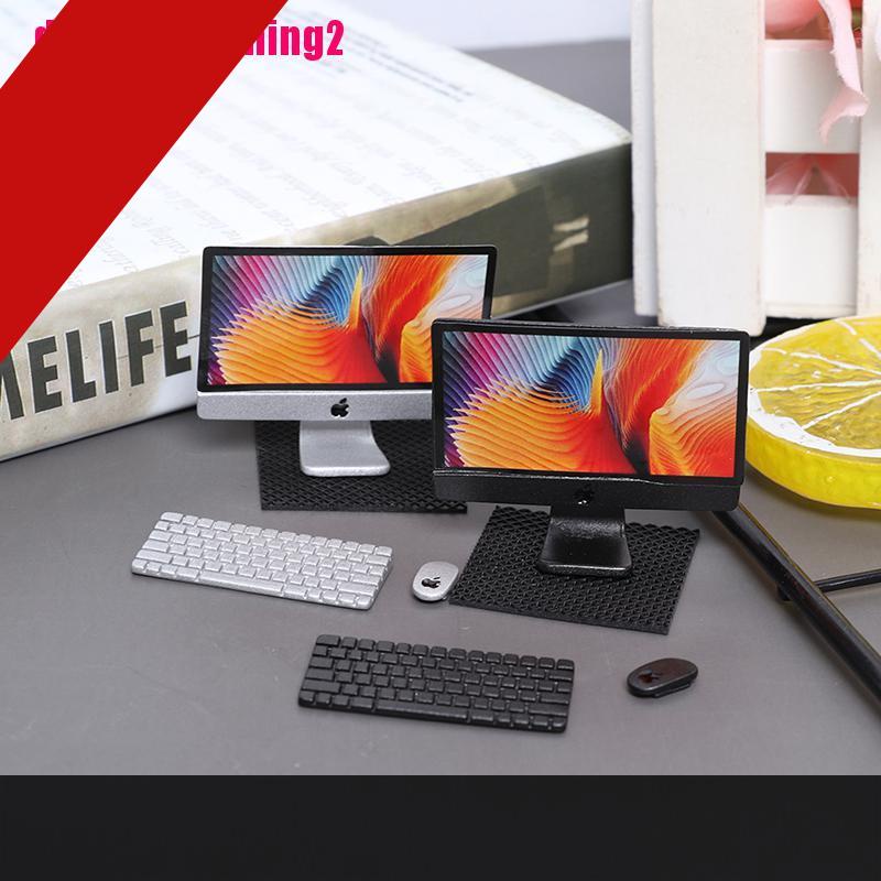 Máy Tính Và Bàn Phím Mini Tỉ Lệ 1 / 12 Cho Nhà Búp Bê