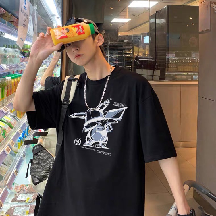 Áo Thun Unisex Nam Nữ Form Rộng Tay Lỡ PIIKACHUU, Phong Cách UIzzang, Men Lì Fashion