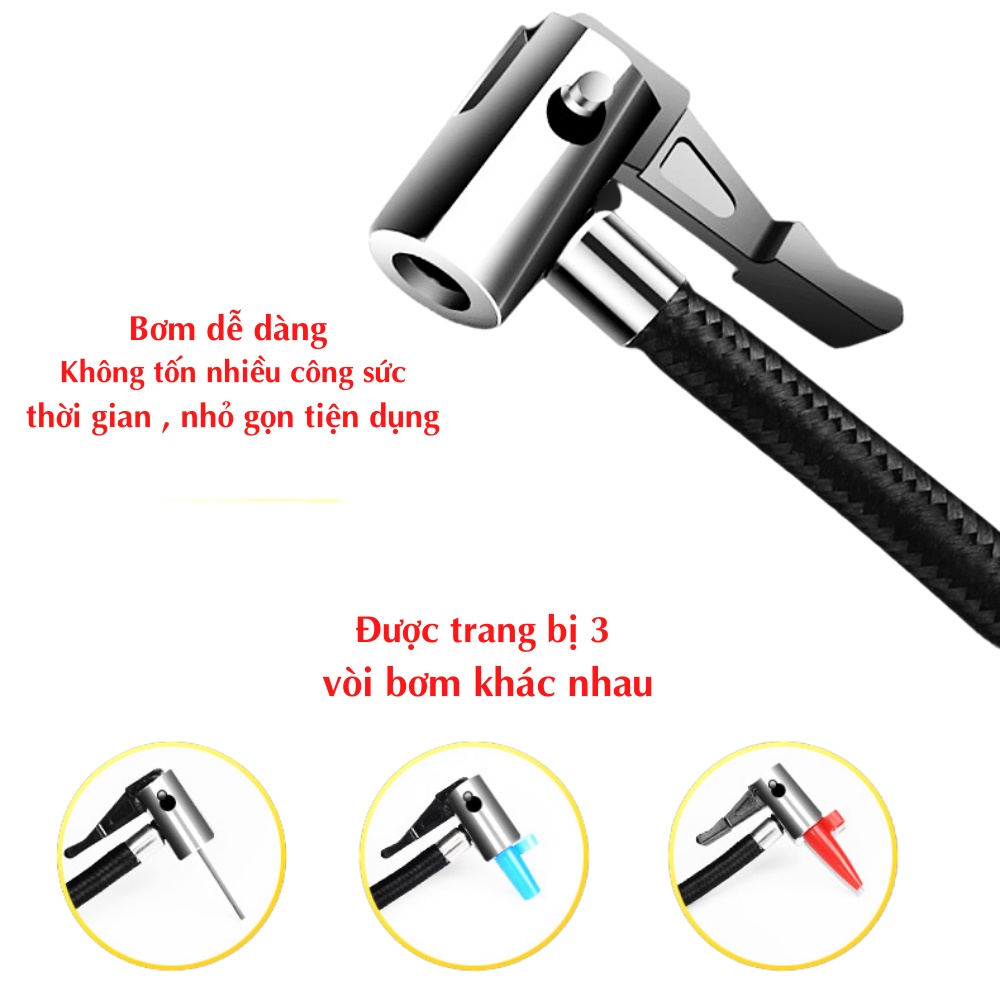 Bơm ô tô , bơm lốp xe máy mini bơm điện tử tự ngắt cao cấp ATILA SHOP