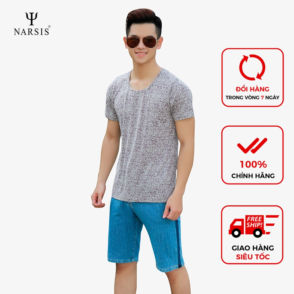 Áo Thun Nam Cổ Tròn Tay Lỡ Narsis NMS13017