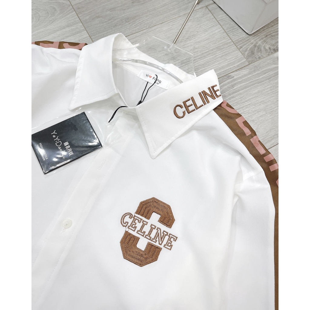 Set chân váy xếp ly phối bo áo sơ mi chữ đồ bộ nữ TL180