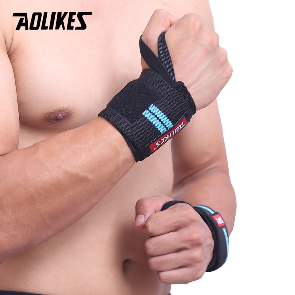 Quấn bảo vệ cổ tay tập gym AOLIKES A-1538 hỗ trợ khi nâng trọng lượng cao Sport wrist protector