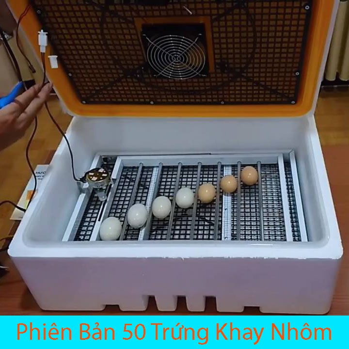 Máy ấp trứng gà mini Ánh Dương A100 lắp sẵn hoàn thiện, đảo lăn tự động 48 trứng (khay nhôm)