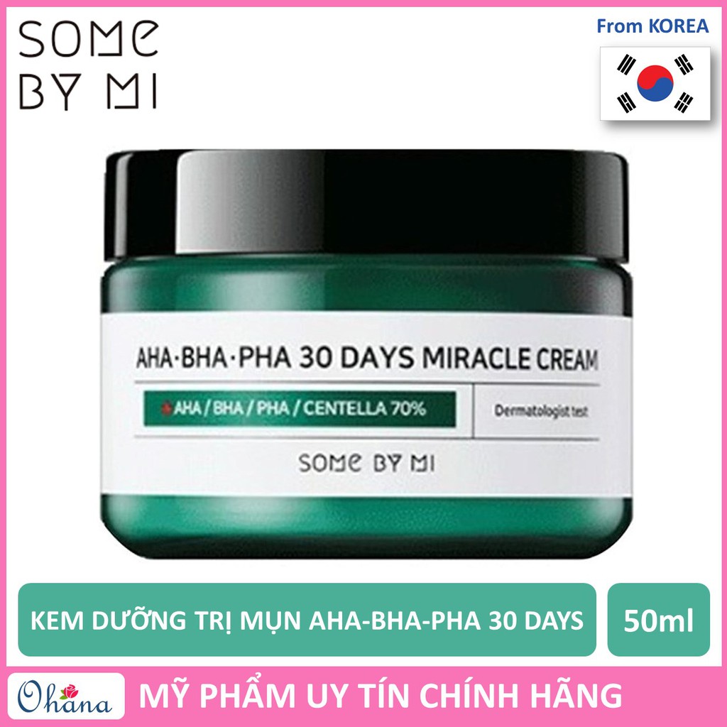 Kem Dưỡng Giảm Mụn Some By Mi AHA-BHA-PHA 30 Days Miracle Cream 50ml
