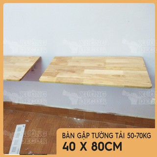 Bàn gập thông minh-Gỗ cao su sáng màu 40x80cm tải 50-70kg