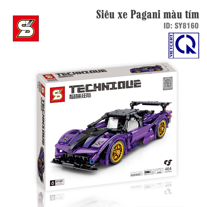 Đồ Chơi Lắp Ráp Siêu Xe Pagani Màu Tím – SY BLOCK 8160