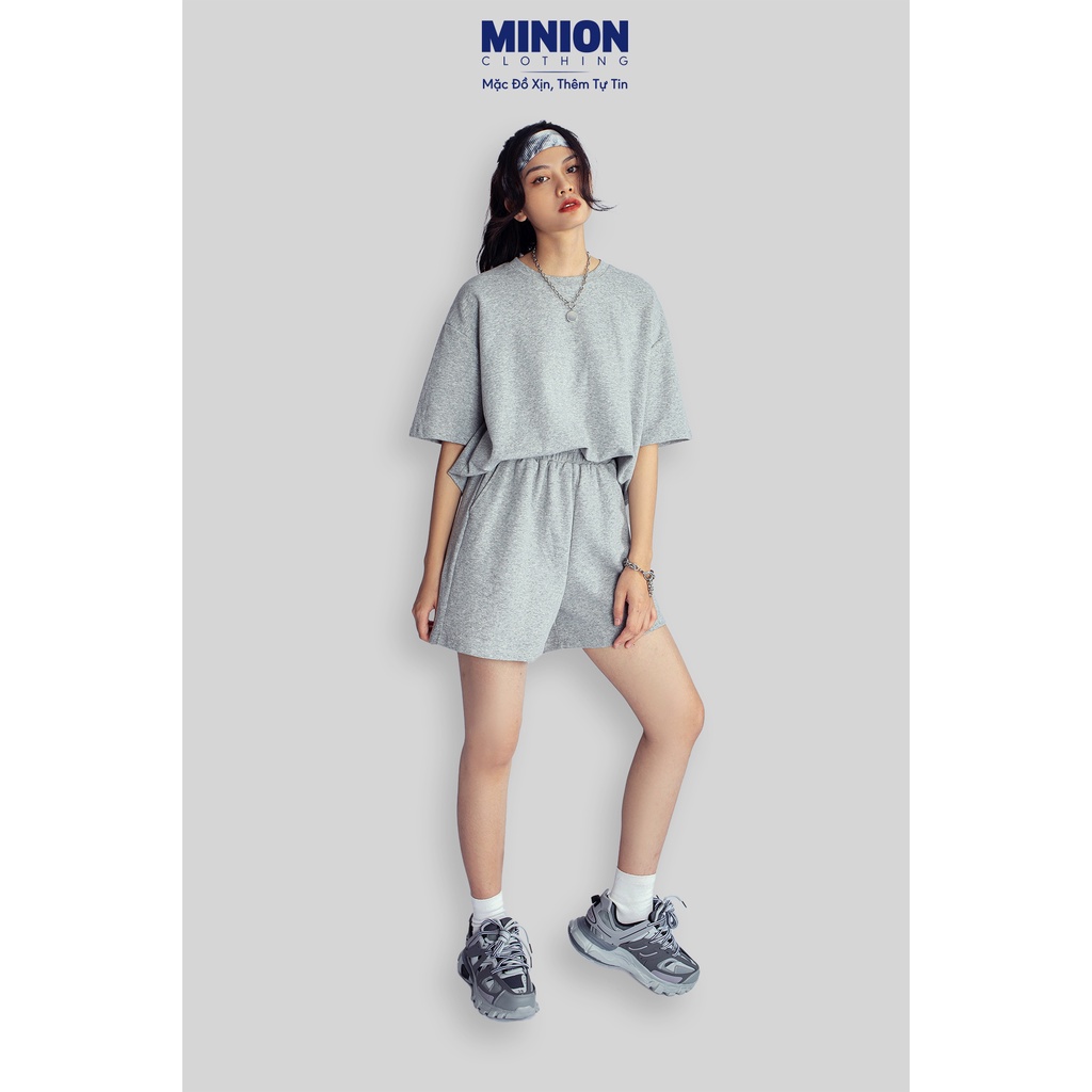 Bộ áo thun tay lỡ cùng quần sooc MINIONCLOTHING21 cotton cao cấp mềm mịn thoáng mát Hàn Quốc Streewear A3028