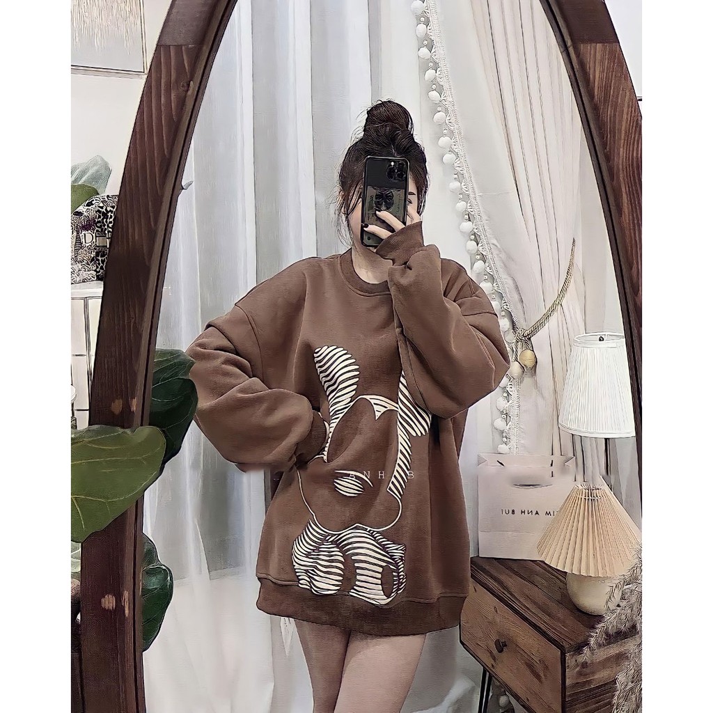 Áo nỉ sweater nữ KIUKIU form rộng áo sweater dài tay trending Hàn Quốc - VENUS