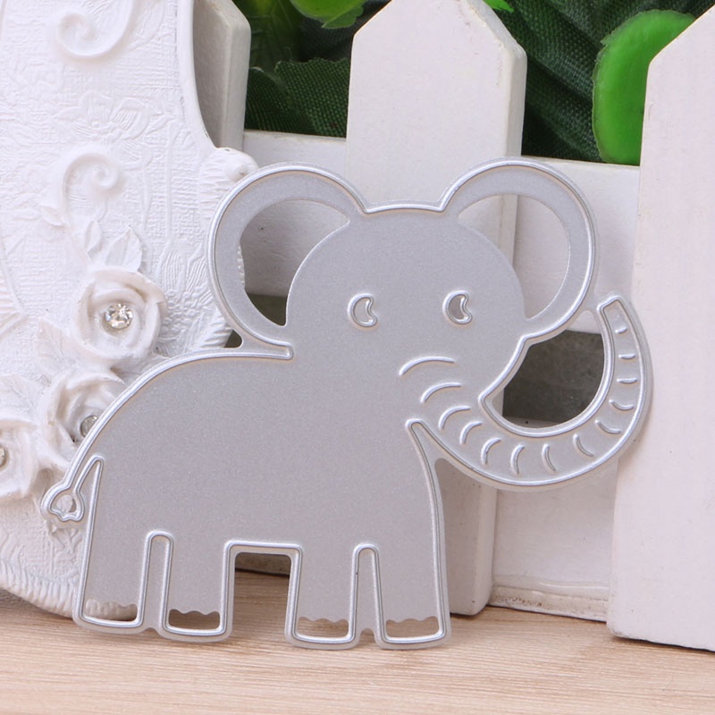 Khuôn Cắt Hình In Nổi Hình Chú Voi Bằng Kim Loại Dùng Trang Trí Thiệp / Scrapbook