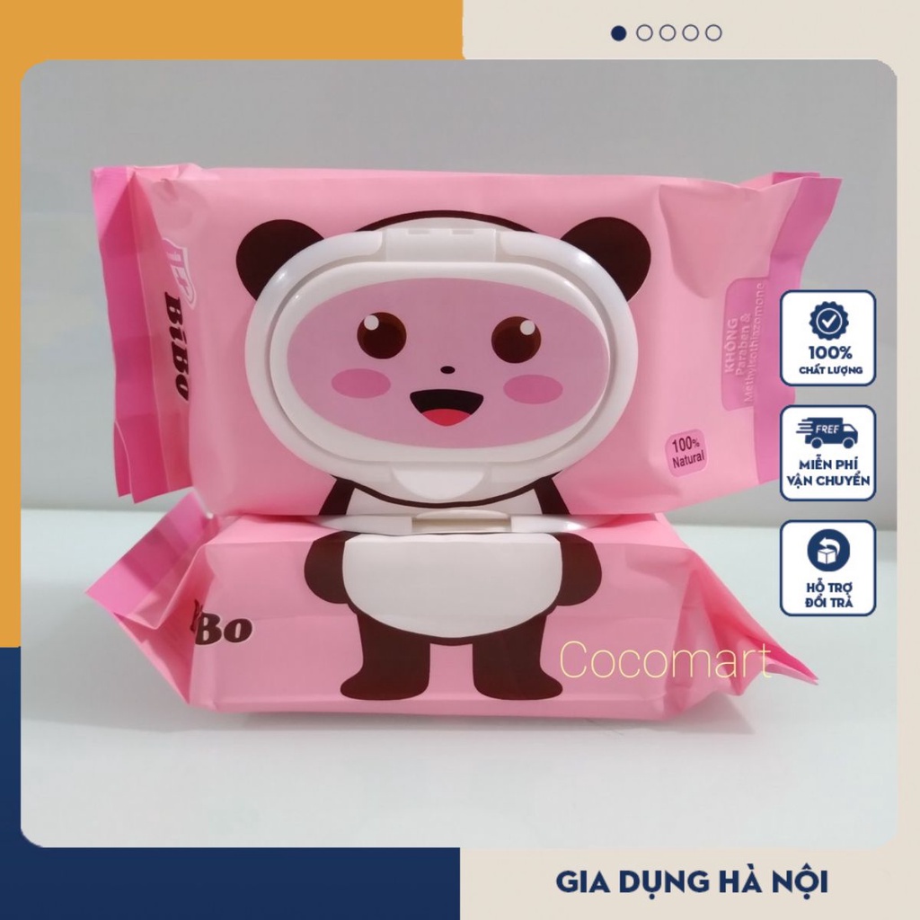 Khăn Giấy Ướt Cao Cấp BIBO Siêu Dai Không Mùi An Toàn Cho Sức Khỏe 100 Tờ/Gói