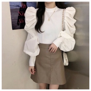 Áo len tay bồng cách điệu - Áo len tăm kết hợp tay bồng sang chảnh