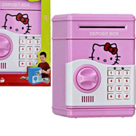 Hộp Tiết Kiệm Tiền Hình Máy Atm / Mèo Hello Kitty / Doraemon Gtw35 Cho Bé