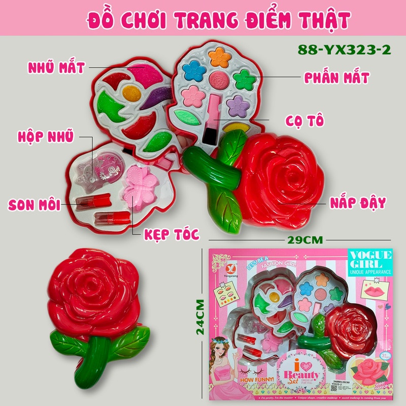 Bộ Đồ Chơi Mỹ Phẩm Trang Điểm Dành Cho Bé Gái