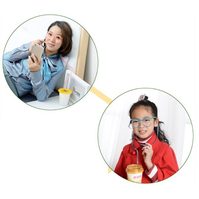 Đồ chơi ống hút mắt kính uống nước ngọt, bia rượu lạ mắt