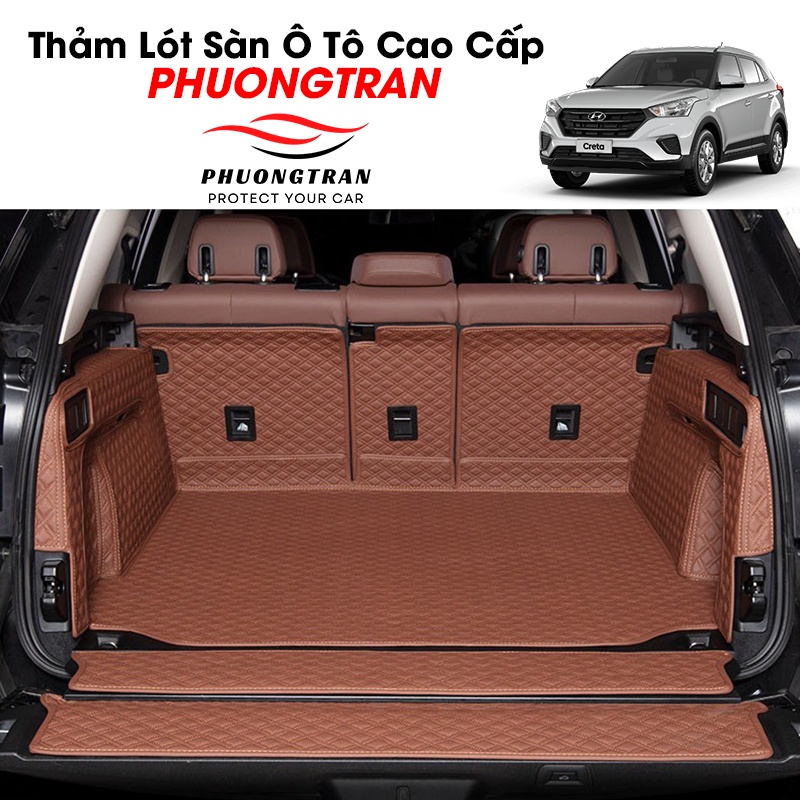 Thảm lót full cốp ô tô 6D Hyundai Creta 2022 da PU chống nước, không mùi