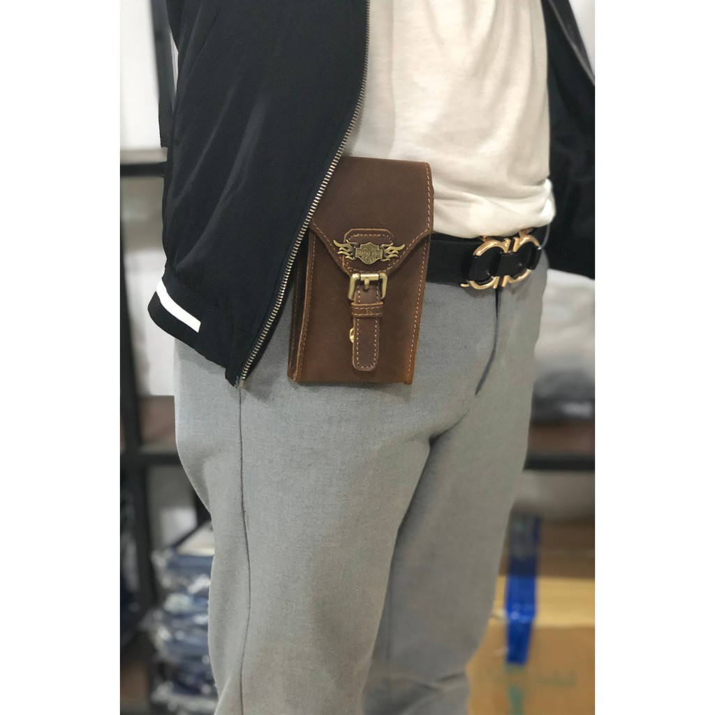 [Mã SKAMLTSM9 giảm 10% đơn 99K] Bao da điện thoại đeo thắt lưng da bò sáp nguyên tấm 6.3' , 6.5 , 6.7 inch | BigBuy360 - bigbuy360.vn