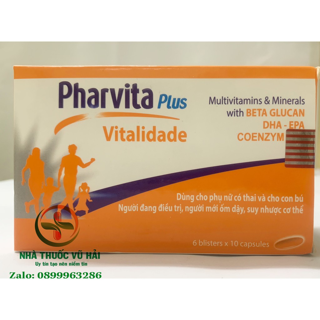 BỒI BỒ CƠ THỂ PHARVITA PLUS 60 Viên, bồi bổ cơ thể, hỗ trợ người suy nhược cơ thể