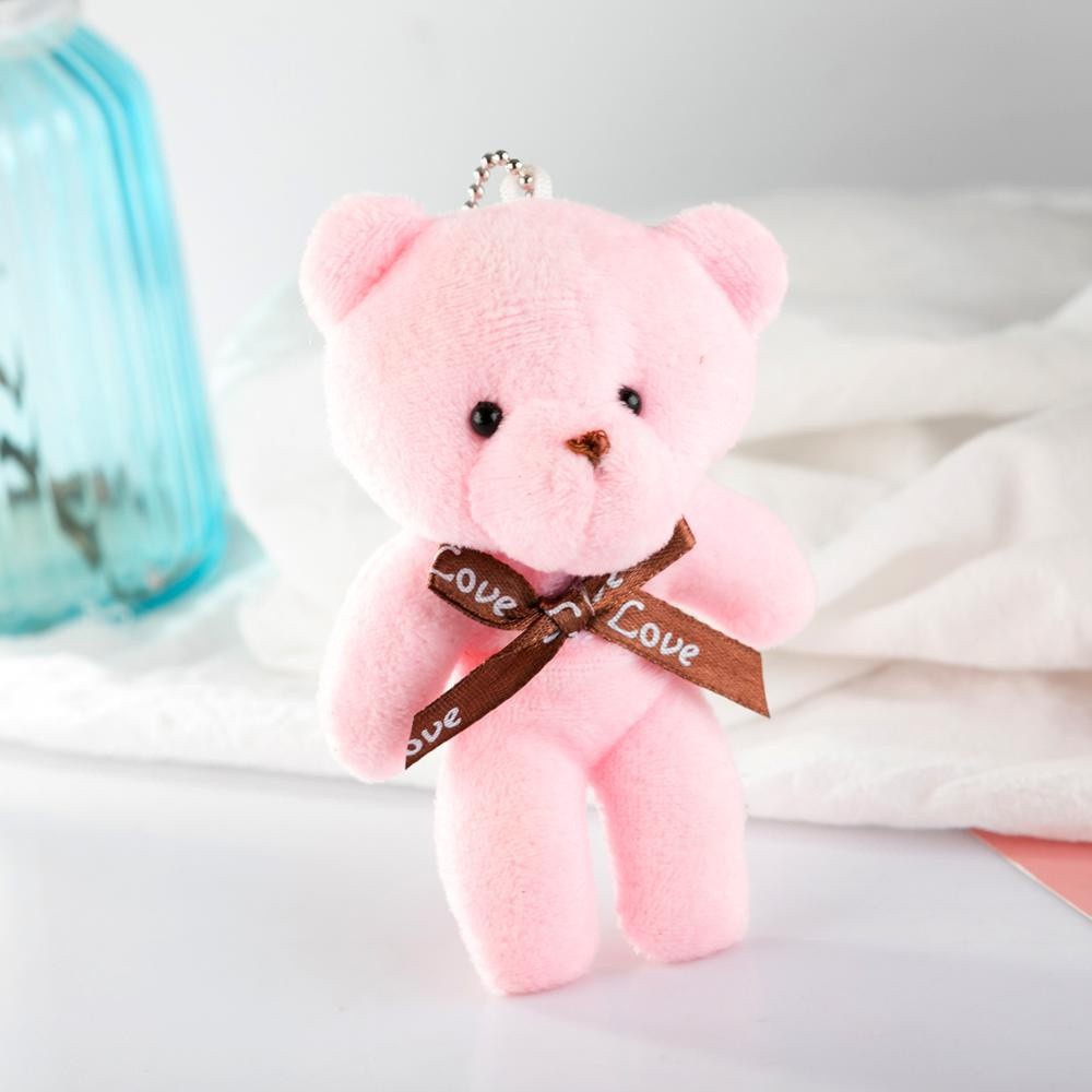 Gấu Bông Teddy 12cm Bằng Cotton PP Mềm Mại Dùng Làm Móc Khóa DIY