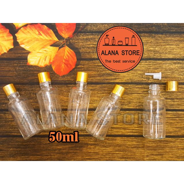 Chai tinh dầu thủy tinh trong 50ml