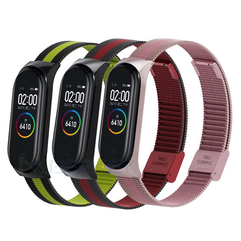 Dây Đeo Inox Chất Lượng Cao Cho Đồng Hồ Thông Minh Xiaomi Mi Band 7 6 5 4 3