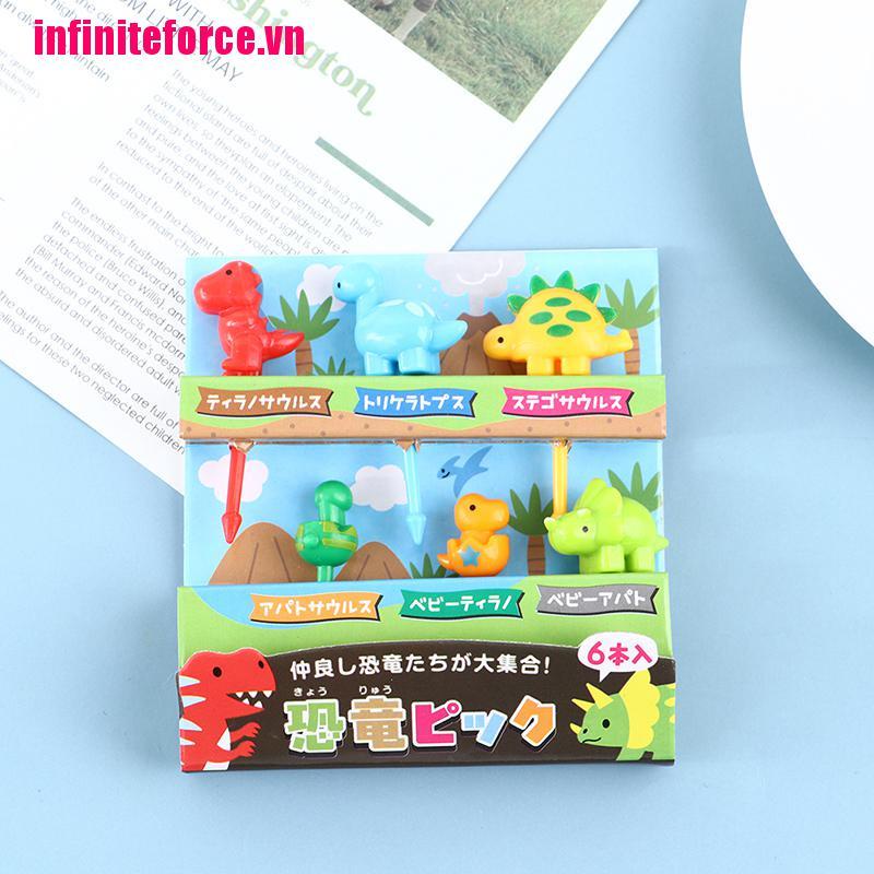 [INVN]6 pieces Baby cartoon animal lunch sign decorative fork fruit sign