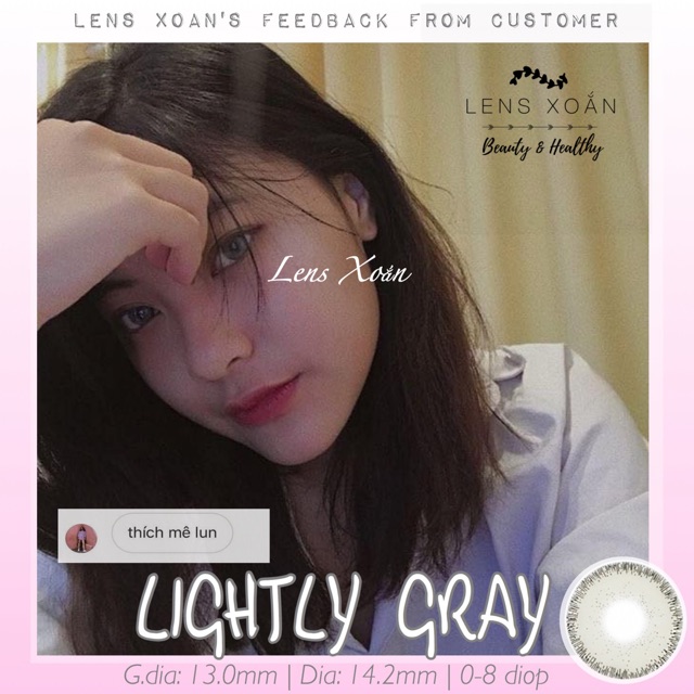 ÁP TRÒNG LIGHTLY GRAY( LENS TOWN) | LENS XOẮN