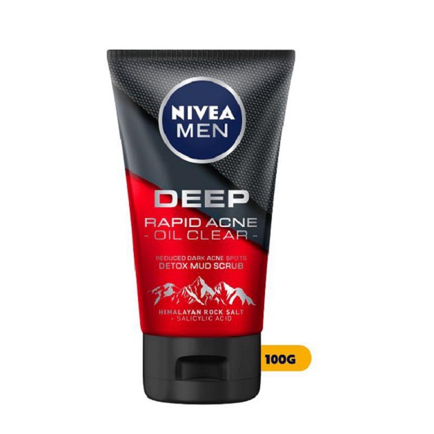 Sữa rửa mặt Ngừa mụn, Sạch nhờn NIVEA MEN Deep Rapid Acne Oil Clear (100g)