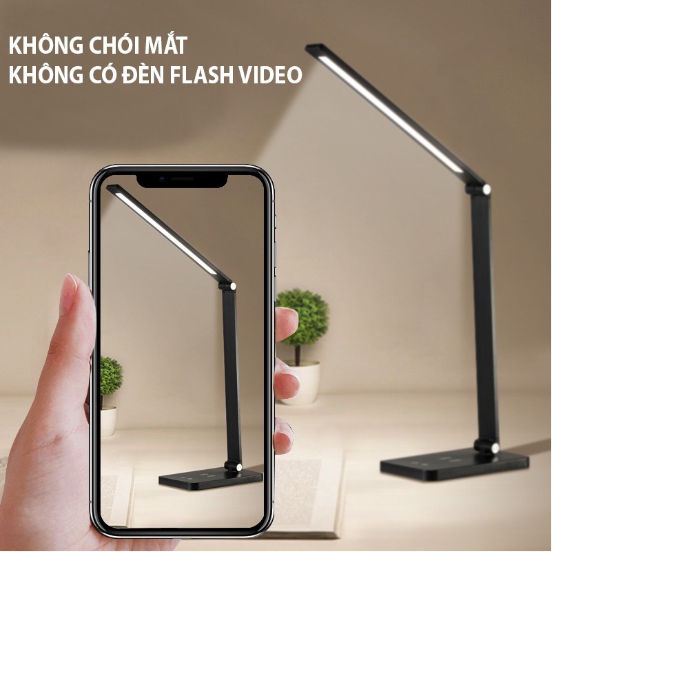 Đèn LED Để Bàn: Chống Cận Công Tắc Cảm Ứng 3 Chế Độ Sáng Tích Hợp Sạc Không Dây Cho Điện Thoại 5W - (MT-856)