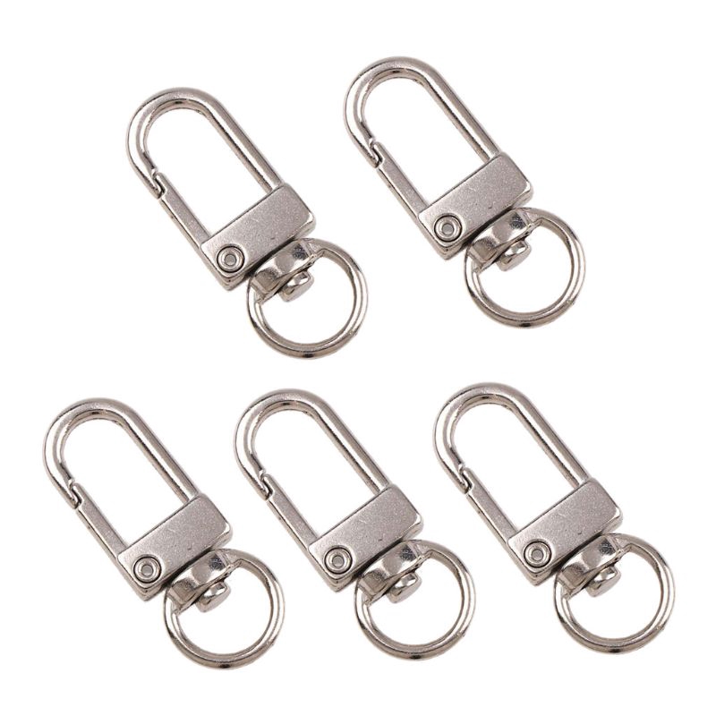 Set 5 khoen móc khóa xoay bằng thép đa năng tiện dụng