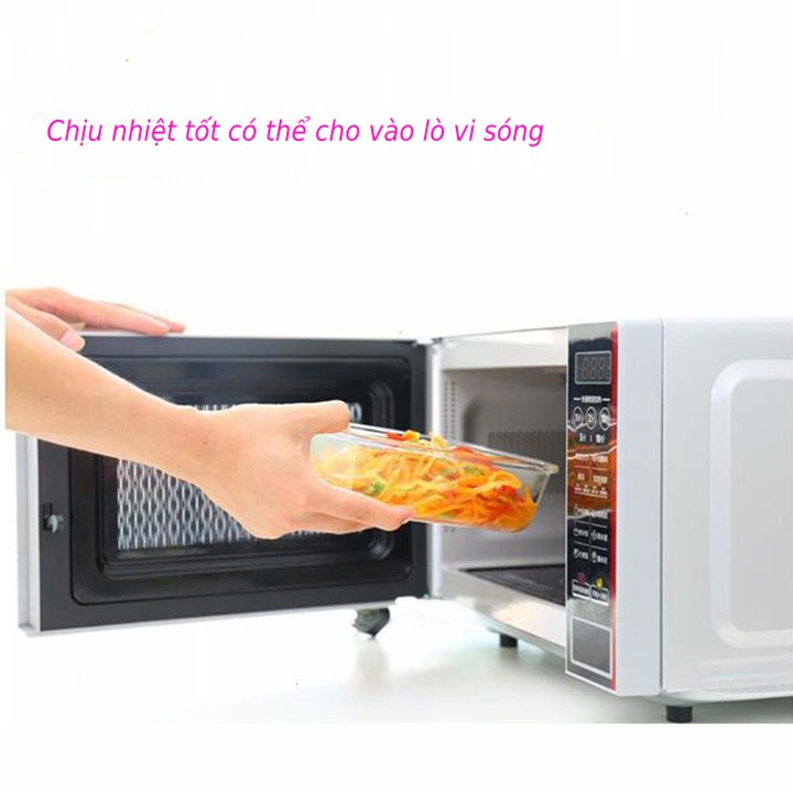 【 TẶNG TÚI GIỮ NHIỆT VÀ THÌA ĐŨA 】 Hộp cơm thủy tinh Hộp cơm thủy tinh văn phòng Hộp đựng cơm thủy tinh