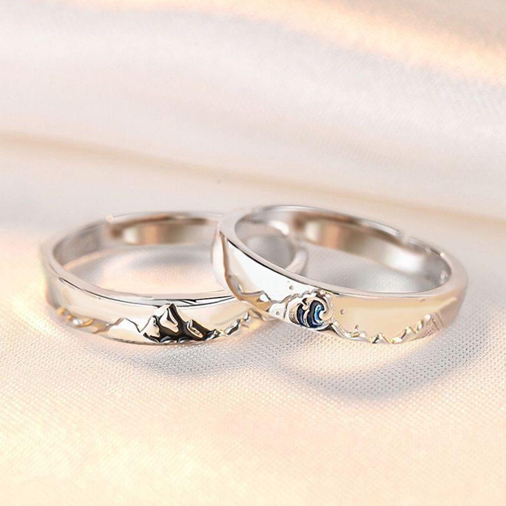 Set 2 Nhẫn Đeo Tay Bằng Epoxy Sáng Tạo Có Thể Điều Chỉnh Cho Cặp Đôi