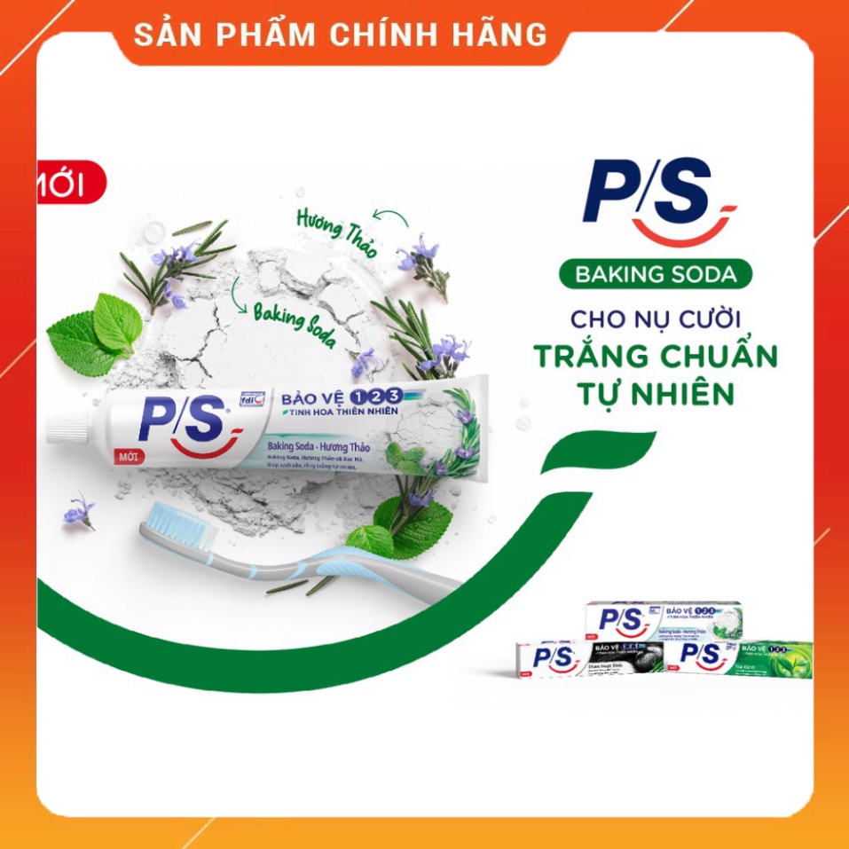 Combo 3 Kem đánh răng P/S Baking Soda Hương Thảo 180g/hộp